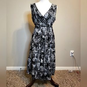 Style & Company Black and White Pattern Dress, Size 0X